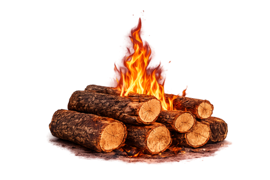 logs burning